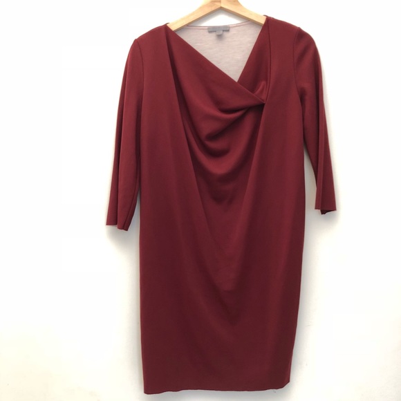 cos burgundy dress